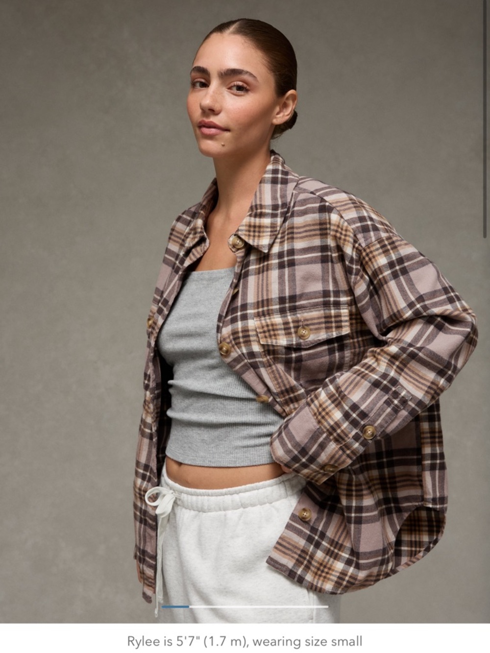 Worn once!!! American Eagle Plaid Button Down